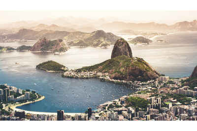 Luftaufnahmen des Stadtbildes in Rio de Janeiro, Brazil